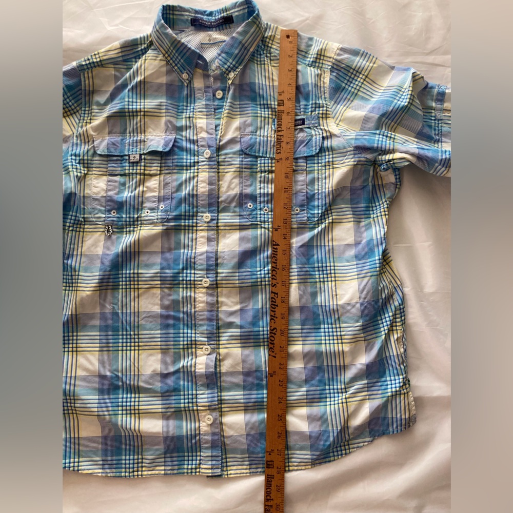 Columbia PFG Super Bahama Long Sleeve Women XL Fishing Shirt MultiColored Plaid - Picture 12 of 16